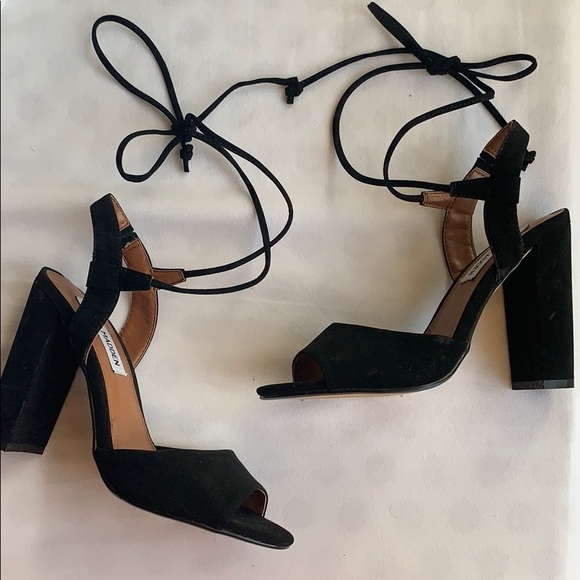 Steve Madden Serrina Black lace up block heel - Picture 3 of 7